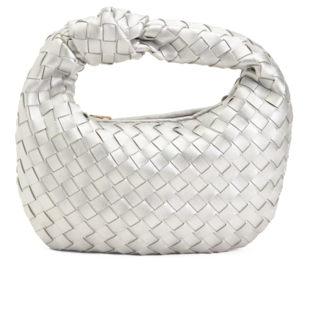 Urban Expressions Woman Tracy Woven Clutch silver new with tags